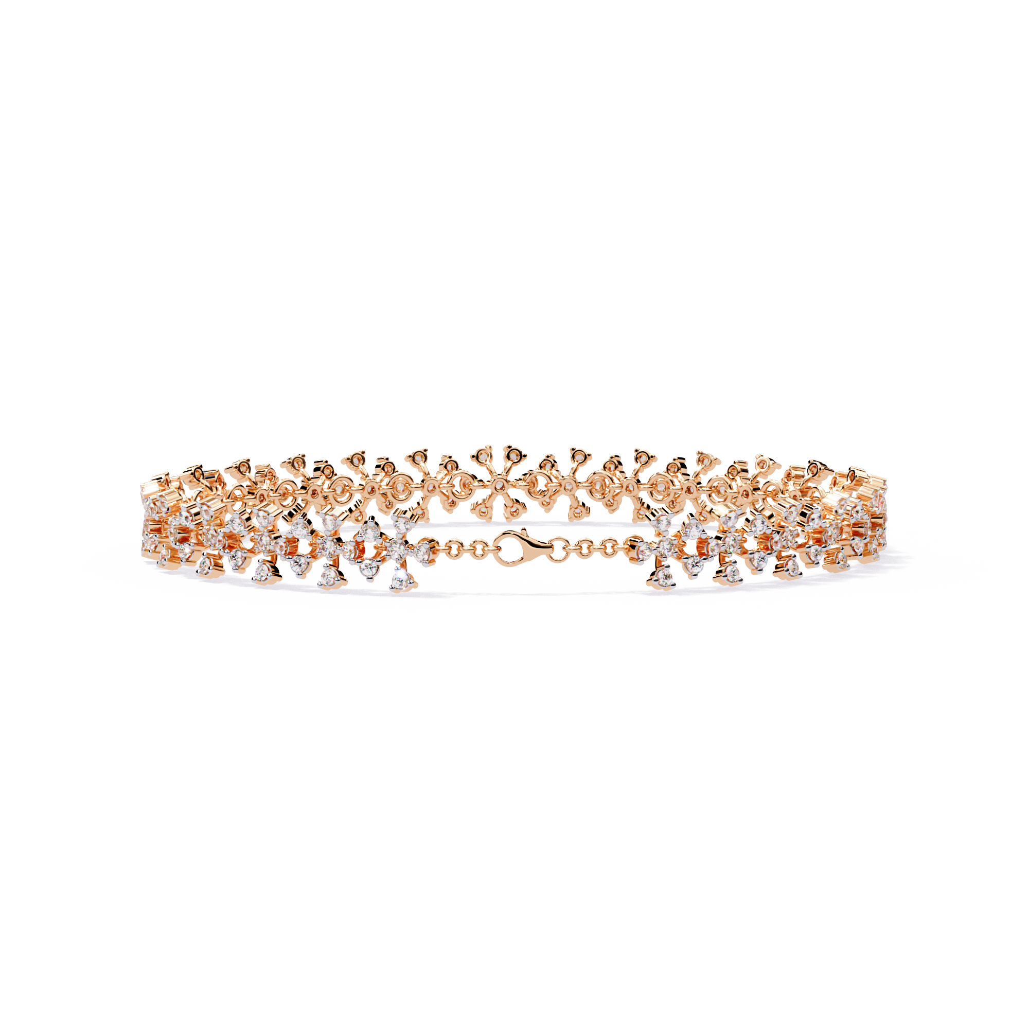 Solitairekart 1.59ct  Natural Diamond Floral Snowflake Bracelet-HI Color, VS-SI Clarity